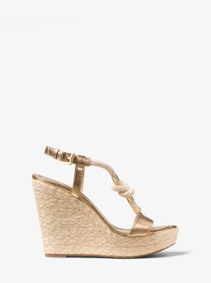 Holly Rope Trim Metallic Leather Wedge Michael Kors Canada