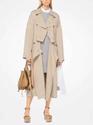 Washed Linen and Silk Flyaway Trench Coat | Michael Kors