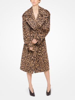 Cheetah Brushed Mohair Trench Coat 