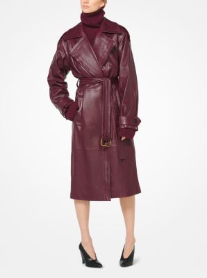 michael kors burgundy trench coat