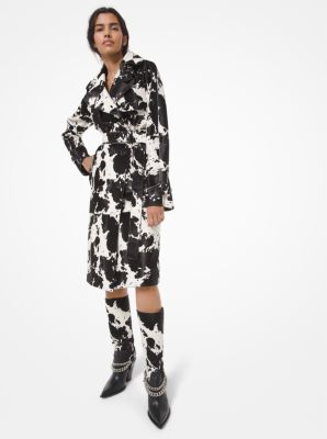 Pony Print Calf Hair Trench Coat