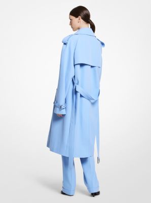 Wool Gabardine Trench Coat in BLEU OXFORD | Michael Kors