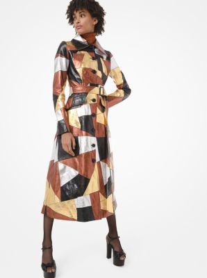 michael kors leather trench coat
