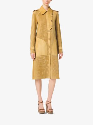 Michael kors suede trench on sale coat