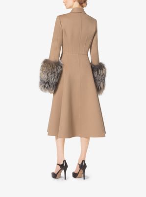 Manteau Princesse en laine melton à revers image number 1