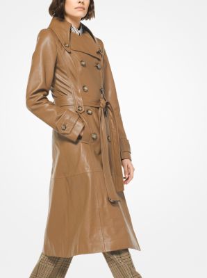 Washed Leather Trench Coat | Michael Kors