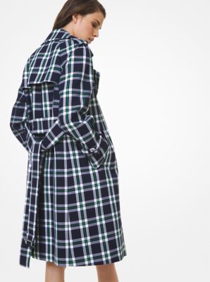 Tartan Cotton Trench Coat