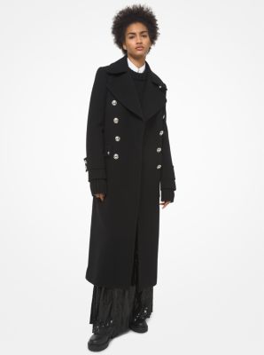 michael kors wool blend officer's coat