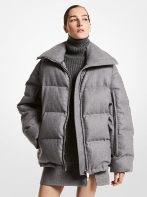 Flannel Puffer Jacket in GRIS MEDIO | Michael Kors