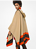 Striped Double Face Cashgora Hooded Cape image number 1