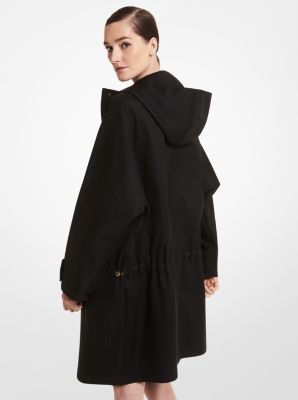 Crinkled Cotton Blend Anorak in BLACK | Michael Kors