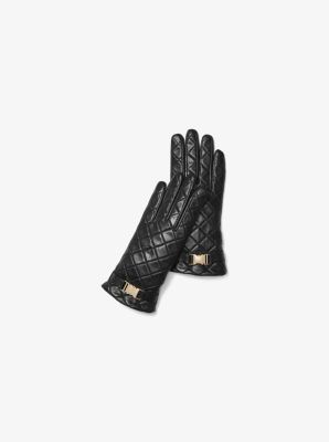 Michael kors 2025 quilted leather gloves