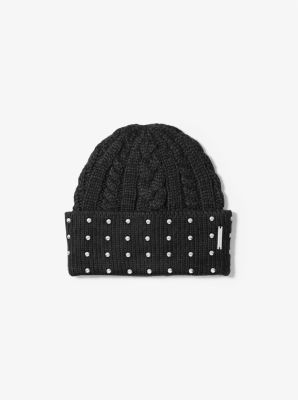 Studded Cable-Knit Beanie Hat | Michael Kors