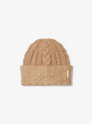 Studded Cable-Knit Beanie Hat | Michael Kors