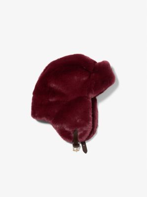 Faux Fur Trapper Hat in MERLOT | Michael Kors