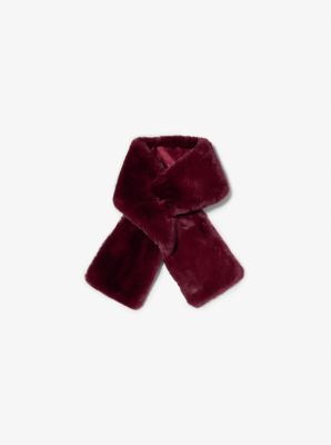 Faux Fur Pull-Through Scarf in MERLOT | Michael Kors