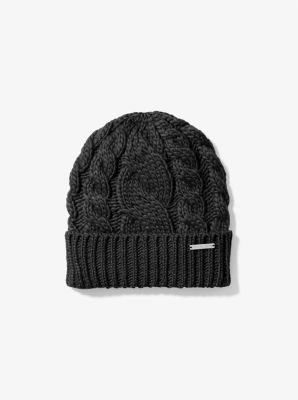 Shop Michael Kors Cable-knit Beanie Hat In Black