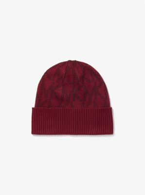 Logo Jacquard Cold Weather Accessory Set in DARK RUBY | Michael Kors