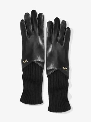 Leather and Wool Gloves | Michael Kors