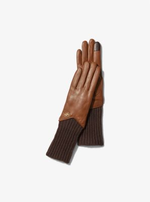 Leather and Wool Gloves | Michael Kors