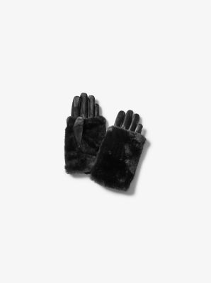 2-in-1 Leather and Faux Fur Gloves image number 0