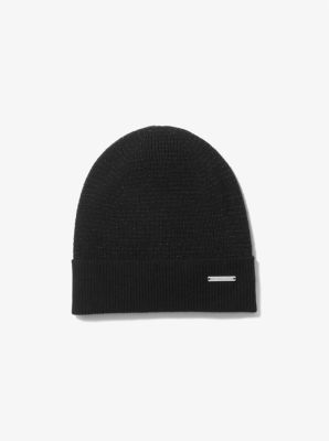 Metallic Wool Blend Beanie Hat | Michael Kors Canada