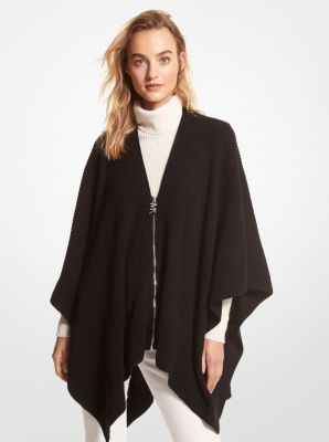 Zip up shop poncho sweater