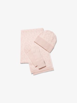 Logo Jacquard Scarf, Beanie and Gloves Gift Set image number 0