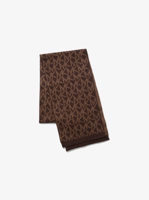 Ensemble-cadeau &eacute;charpe, bonnet et gants en jacquard &agrave; logo in CHOCOLAT | Michael Kors