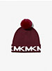 Ensemble bonnet et écharpe en tricot à dessin intarsia à logo image number 2