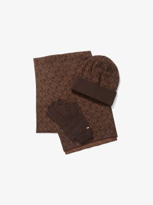 Logo Knit Cold-Weather Set in CHOCOLATE - Sale | Michael  display picture 3