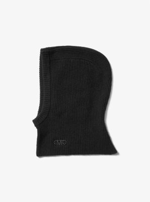 MK Ribbed Knit Balaclava - Black - Michael Kors MICHAEL Michael Kors