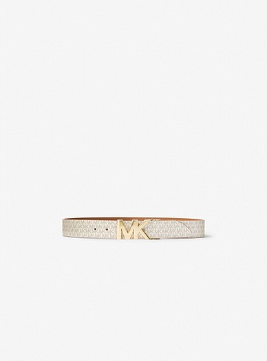 Michael Kors Women's Belt Mk Signature Monogram Logo Reversible