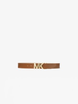 Reversible Logo and Leather Waist Belt in BROWN | Michael Kors