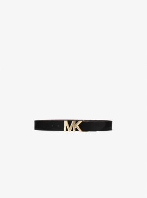 Cintur&oacute;n reversible de piel con logotipo in MARR&Oacute;N/NEGRO | Michael Kors