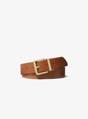 Michael Kors tan & brown Silver stud wide belt M