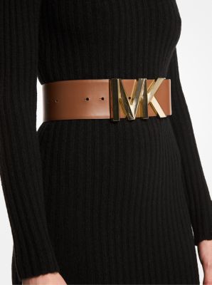 Michael Kors Mk Signature Monogram Logo Gold Buckle Belt Brown Size Large  at  Women's Clothing store: Handbags