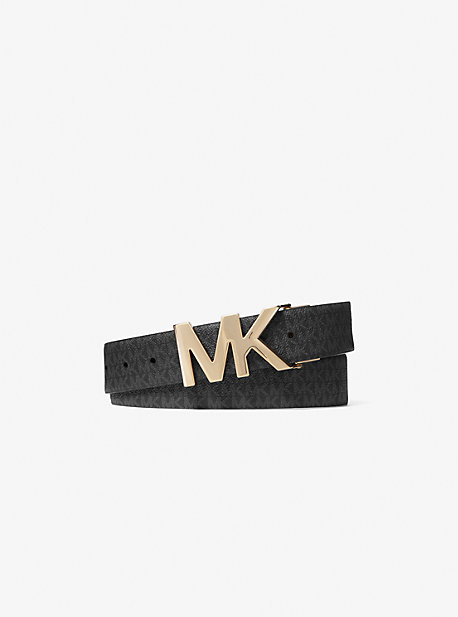 Shop Michael Kors 4-in-1 Logo Box Belt Set In Black