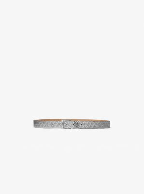 MICHAEL Michael Kors Pave Logo Chain Belt in Metallic