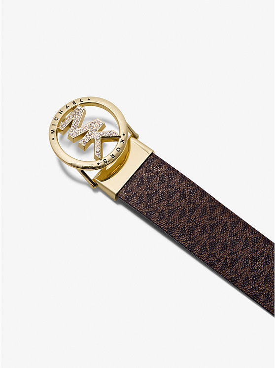 Ensemble-cadeau de ceinture 6-en-1 en cuir gaufré à motif crocodile et à logo image number 1