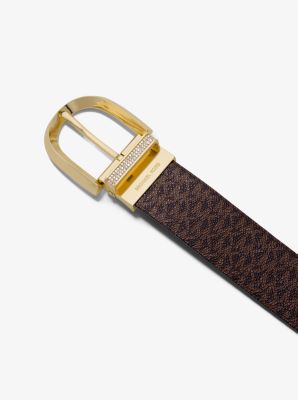 MICHAEL Michael Kors Reversible Faux Leather Belt with MK Logo