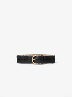 michael kors woven leather belt