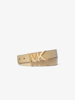 Pavé Logo Embellished Leather Waist Belt image number 0