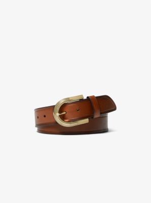 MK Cynthia Leather Belt - Brown - Michael Kors MICHAEL Michael Kors