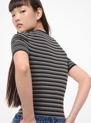 売れ筋商品|||スタイルアンドコー カットソー トップス レディース Plus Size  llic-Striped Top, Created for Macy's Fresh Thyme Style & Co Women's Striped Long-Sleeve Perfect Shirt