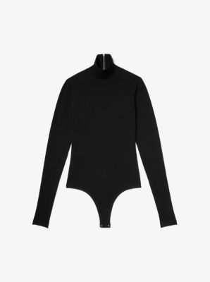 Stretch-Viscose Turtleneck Bodysuit