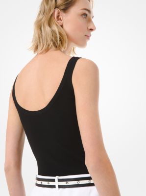 Ribbed Stretch Viscose Bodysuit