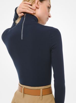 Stretch Viscose Turtleneck Bodysuit