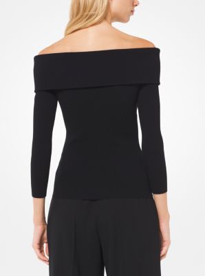 Stretch-Viscose Off-the-Shoulder Top