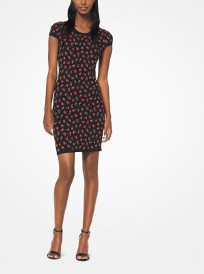 Rose Stretch-Viscose Jacquard Dress